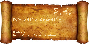 Pödör Atanáz névjegykártya